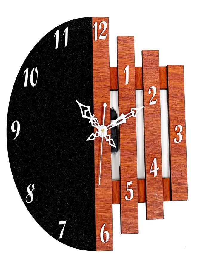 Unique Craft 3D Wooden Wall Clock Antique Design for Living Room, Bedroom Wall, Home and Office - Brown - MD_UNQ-022 - Image 1